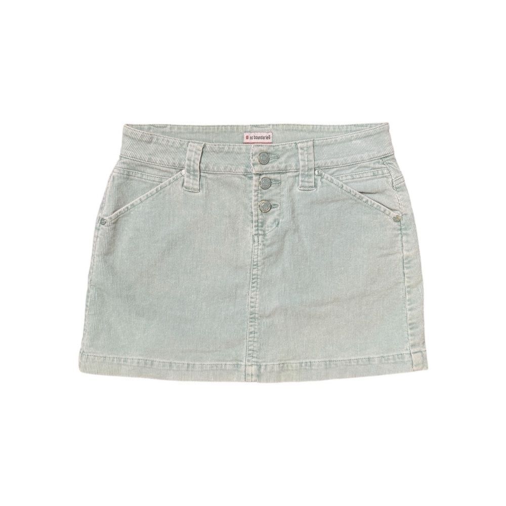 Y2K No Boundaries Pastel Light Blue Corduroy Mini Skirt Size 5